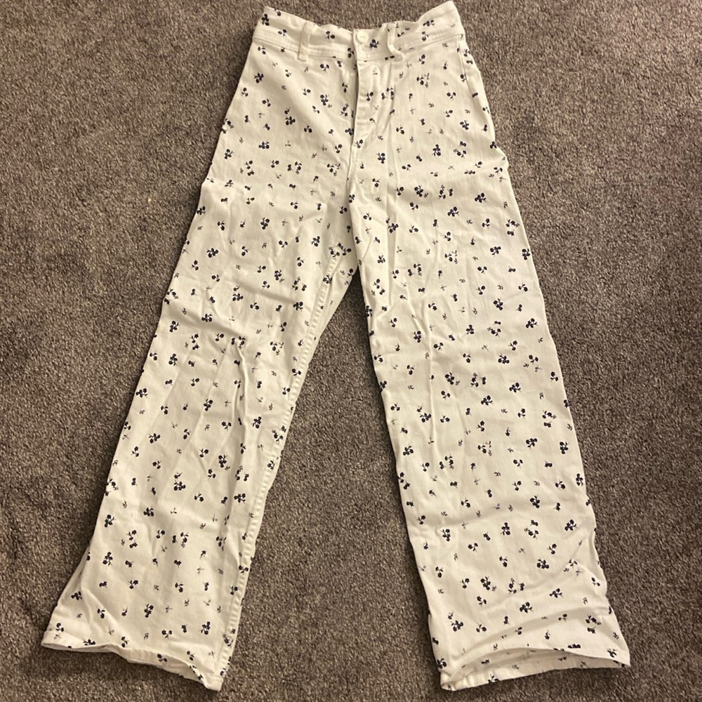 Cache Cache Size 34 White Floral Pants